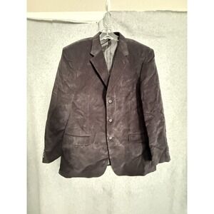 Linea Uomo Blazer Sport Coat Mens 48L Brown Cotton Corduroy 3 Button Jacket